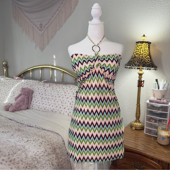 Y2K Pattern Halter Dress - Picture 5 of 10